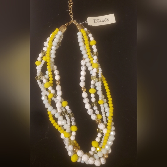 NWT Dillard's Twisted Multi Strand Beaded Necklace. - Picture 7 of 16